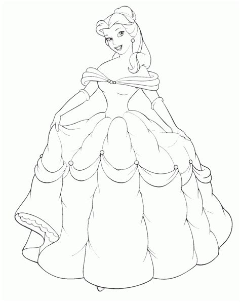 princess belle coloring page coloring home