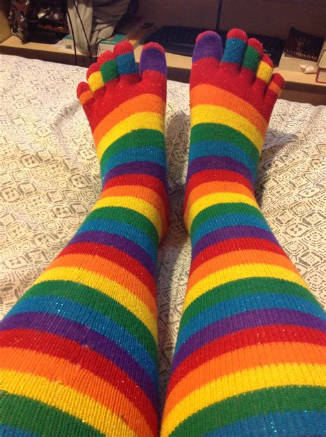 One Of My Favorite Pairs Rainbow Toe Socks Porn Pic Eporner