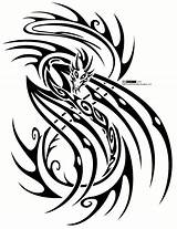 Dragon Tribal Drawing Tattoo Clipart Cliparts sketch template