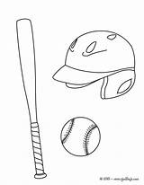 Colorear Baseball Pelota Bate Casco Beisbol sketch template