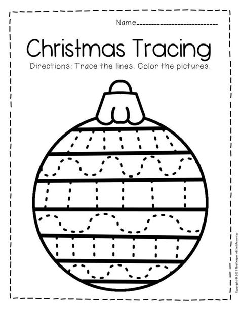 printable tracing christmas preschool worksheets preschool