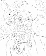 Renoir Coloring Pages Getcolorings Portrait Self sketch template