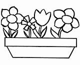Coloring Simple Pages Flower Flowers Kids Printable Color Clip Clipart sketch template