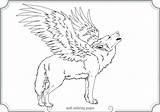 Coloring Pages Winged Wolf Cat Printable Wolves Flying Color Comments Library Getdrawings Getcolorings sketch template