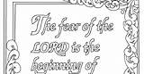 Proverbs Coloring Pages Printable Fear Lord Kids sketch template