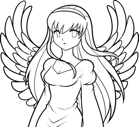 draw  anime angel angel girl step  step drawing guide