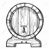 Drawing Barrel Keg Beer Whiskey Getdrawings Tap Background Wooden Wine sketch template