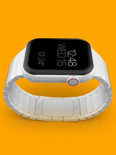 apple horloge  wit ceramisch fictief gerucht smartwatch model stock foto image  digitaal