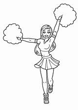Cheerleader Coloring Pages Drawing Cheerleaders Colouring Beautiful Print Color Football Cheering Search Getdrawings Again Bar Case Looking Don Use Find sketch template