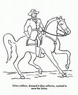 War Soldier Abraham Union Printable President Horse Coloringhome sketch template