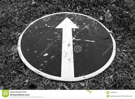 road sign  white arrow stock image image  concept