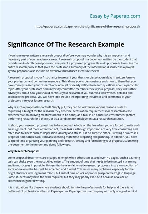 significance   research  research paper essay