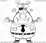 Police Man Cartoon Coloring Vector Clipart Chubby Loving Outlined Regarding Notes sketch template