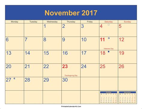 printable calendar   printable calendar november