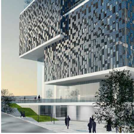 doble piel de vidrio fotovoltaico   edificio en turquia edificios modernos edificios