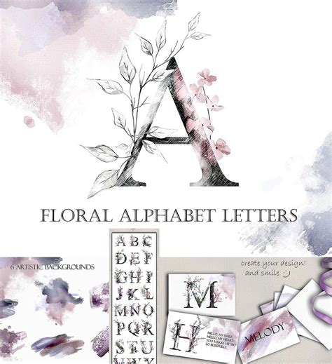 floral alphabet letters