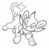 Shinx Coloring Pages Pokemon Sprite Getcolorings Getdrawings sketch template