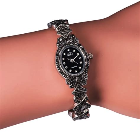 ladies black vintage bracelet  womens watches  small wrists