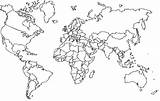 Weltkarte Grenzen Ausmalbild Wereldkaart Kleuren sketch template