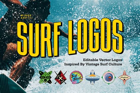 surf logos editable vector designs custom designed graphic objects