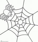 Kleurplaten Spinnenweb Halloween Aranas Spiders sketch template