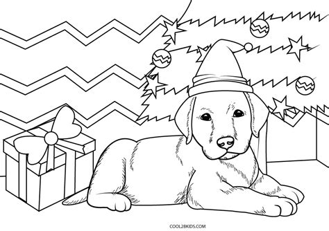 printable christmas puppy coloring pages