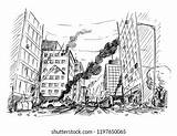 Destroyed Destruida Earthquake Dibujo Riot Disaster Disturbios Sketchy Desastres Chalk Caucasian sketch template