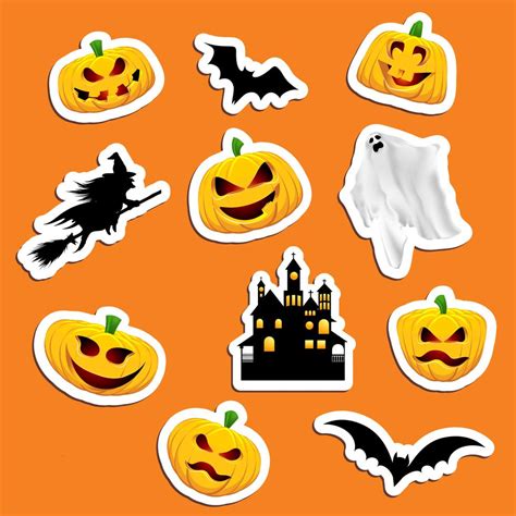 halloween stickers  vector art  vecteezy