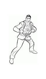 Superman Clark Kent Coloring Pages Fist Ahead Drawings Superhero Template sketch template