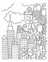 Coloring Mindfulness Pages Book Urban Girls Buildings Colouring City Flowers Printable Kids Cakespy Print Flower Getdrawings Activity Unicorn Drawings Fun sketch template