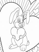 Konijn Rabbit Liefdes Hart Leukekleurplaten Kleurplaten Hartjes Coloringpage Kleur sketch template