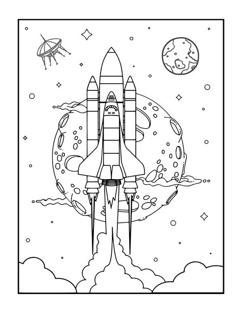 space coloring pages  print