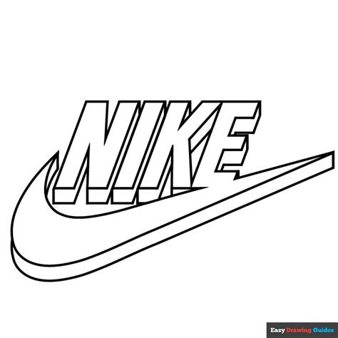 nike logo coloring page easy drawing guides
