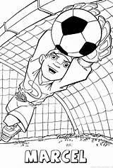 Kleurplaten Marcel Naam Voetbal Keeper sketch template