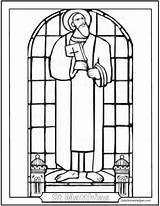 Coloring Stained Apostles Creed Matthias Apostle Catholic St Prayer Judas Saints Saintanneshelper sketch template
