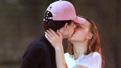 lily rose depp and timothee chalamet kissing make out in