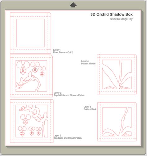 ashbee design silhouette projects   orchid shadow box