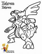 Coloring Zekrom Legendary Kyurem Groudon Ex Zygarde Genesect Thundurus Coloringhome Yescoloring sketch template