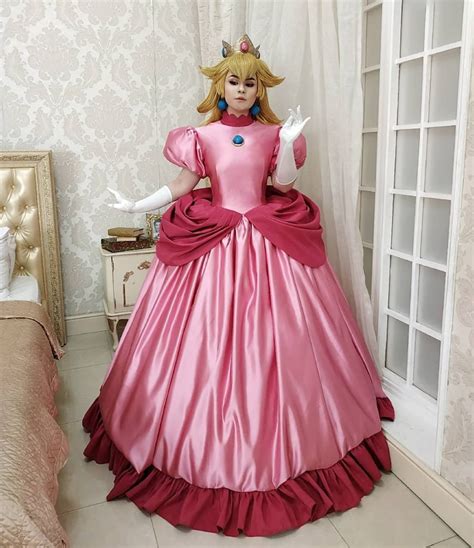 Princess Peach Mario Cosplay Costume Made To Order Item Etsy