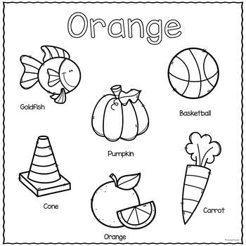 color orange printable activities color   week tpt color