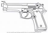 M9 Beretta Draw Drawing Pistol 9mm Step Improvements Necessary Finish Make Pistols Tutorials Drawingtutorials101 sketch template