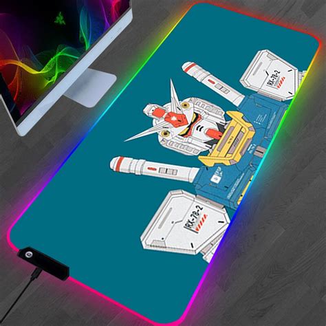 rgb gundam muismat gaming mat mousepad anime tafel pads xl bureau accessoires backlit