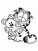 Hug Garfield Coloring Pooky Bear Clipart Cliparts Clip Netart Color Print Library sketch template