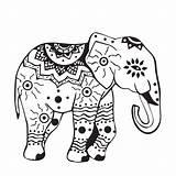 Elephant Thai Coloring Template sketch template