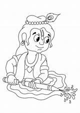 Krishna Kids Coloring Drawing Pages Janmashtami Shri Pencil Drawings Little Sketch Party Printable Lord Happy Corner Gulati Aditi Celebration Birthday sketch template