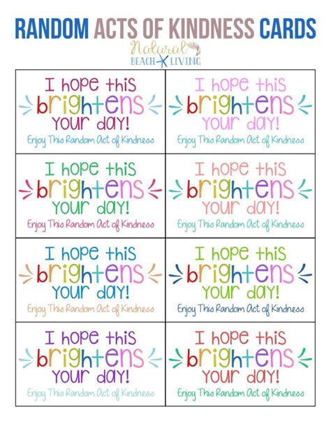 random acts  kindness printable cards  girl  random