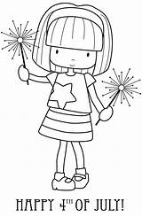July Fourth 4th Happy Coloring Pages Kids Freebie Stamping Stamps Dibujo Color Craftgossip Digital Stamp Cute Sheets Girl Digi Dibujos sketch template