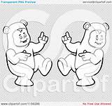 Dancing Grateful Dead Pages Bears Coloring Costumes Bear Kids Outlined Clipart Cartoon Vector Template sketch template