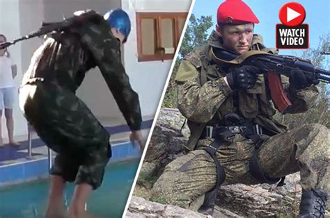 Russian Military Putin S Youth Army Swim With Kalashnikovs Daily Star