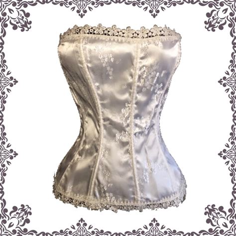 33 off tops corset white soft satin w lace and garters nwts 🌸 from